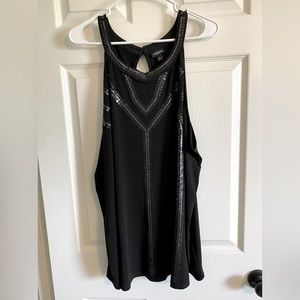 Torrid size 3 ~ Sequined Black Tank Top! NWOT!